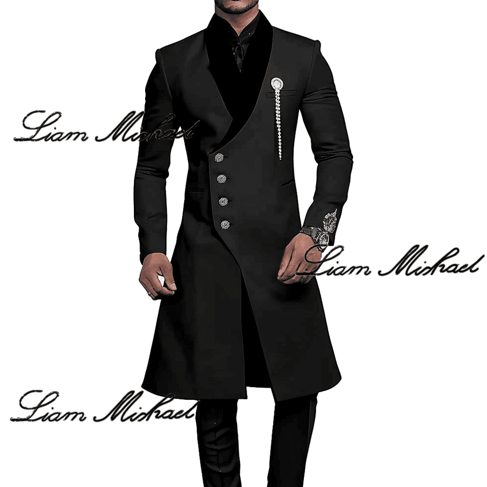 Pánské dvoudílné sako, kalhoty a smoking v africkém stylu, velikost XS-5XL