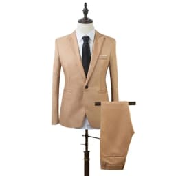 Pánský slim fit oblek na jeden knoflík - měkký úplet, formální oblečení do kanceláře a na neformální příležitosti - náhled 5
