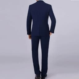 Pánský slim fit oblek na jeden knoflík - měkký úplet, formální oblečení do kanceláře a na neformální příležitosti - náhled 3