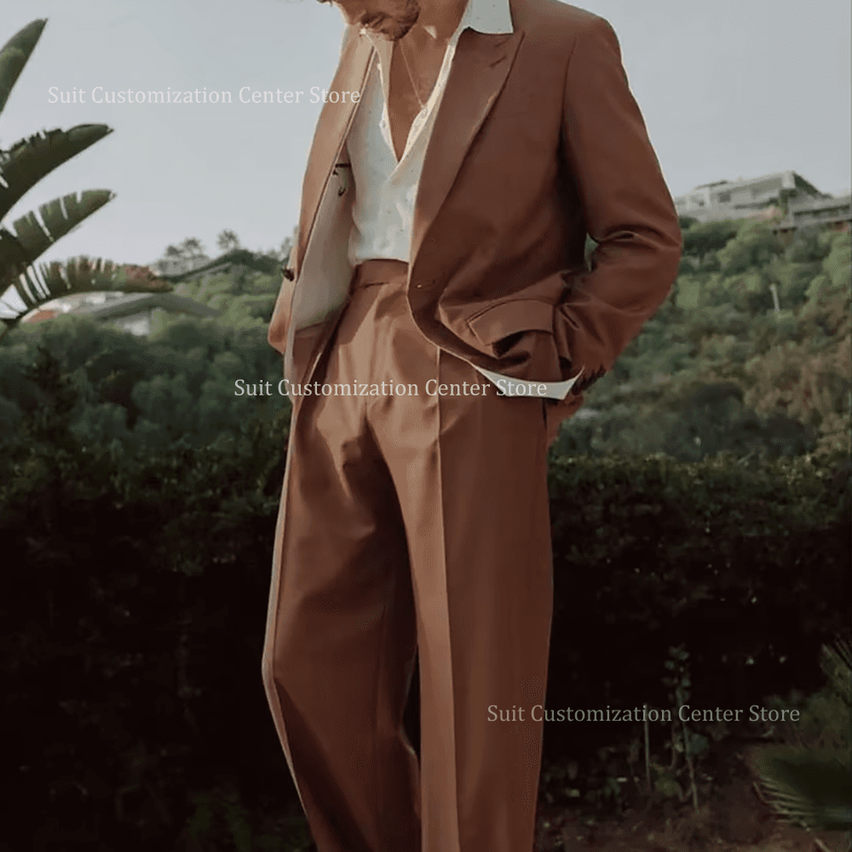 Pánské obleky pro denní nošení, 2 kusy, elegantní, s jedním zapínáním na knoflíky, kancelář, pracovní, formální, večírek, šití na míru