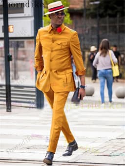 Pánský slim fit smokingový set - klasický formální oblek, sako a kalhoty pro ženicha, ples, černou kravatu - náhled 7