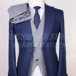 Pánský 3dílný slim fit oblekový set s jedním knoflíkem, klopou, sako, kalhoty, vesta, svatební párty - náhled 6