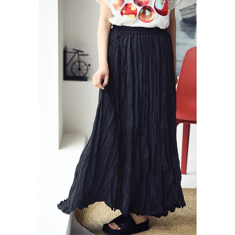 Boho stylová letní prázdninová skládaná maxi sukně s dvojitou vrstvou, dlouhá retro sukně pro ženy