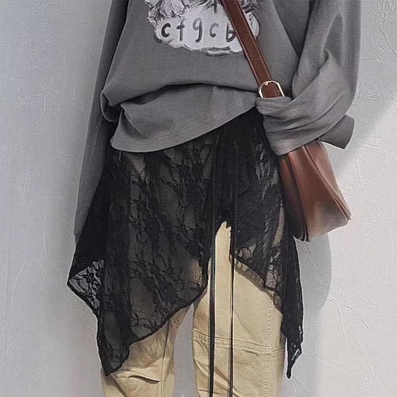 Francouzská krajková minisukně pro ženy, jarní vrstvená zavinovací sukně, obvazový styl, zástěra, šaty