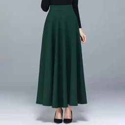 Dámská maxi sukně s vysokým pasem a kapsami - dlouhá prodyšná kancelářská sukně, plus size - náhled 4