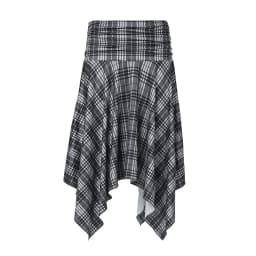 Vintage kostkovaná áčková sukně s nepravidelným lemem, ležérní mini sukně, preppy, školní dívčí móda - náhled 6