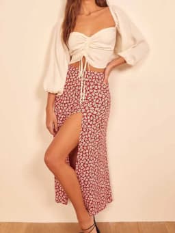 Dámská vintage sukně s vysokým pasem a rozparkem - ležérní letní streetwear volný střih elegantní styl - náhled 3