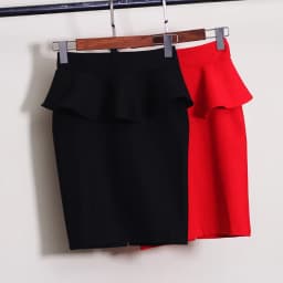 Dámská strečová stužková sukně s vysokým pasem, volánky, slim fit, mini sukně, velikosti S-5XL, plus velikost - náhled 6