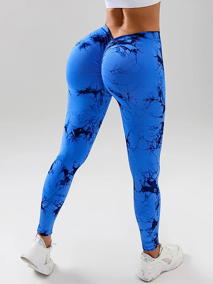 Legíny Batic Dye Scrunch Butt - Dámské jógové kalhoty s vysokým pasem, fitness, posilovny, cvičení