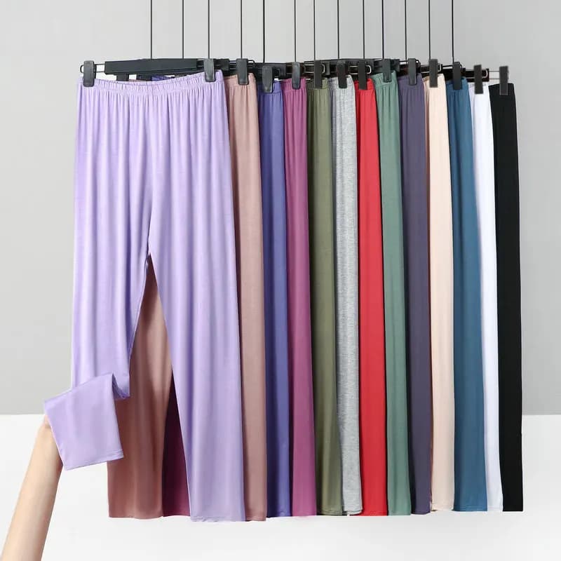 Dámské legíny z modalu pro větší velikosti XL-8XL, strečové, pro cvičení, po kotníky, jednobarevné