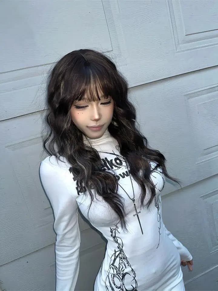 Dámské gotické tiskové maxi šaty Vintage Y2K letní ležérní pouliční styl bílé mini šaty