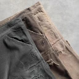 Vintage Y2K cargo džíny, široké nohavice, pytlovité streetwear kraťasy, opotřebovaný denim, hip hopový styl - náhled 4