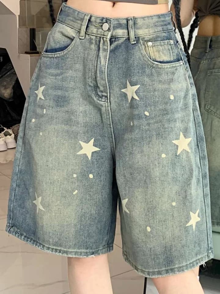 Dámské džíny s vysokým pasem a širokými nohavicemi, vintage seprané modré, volné, retro stylové kalhoty