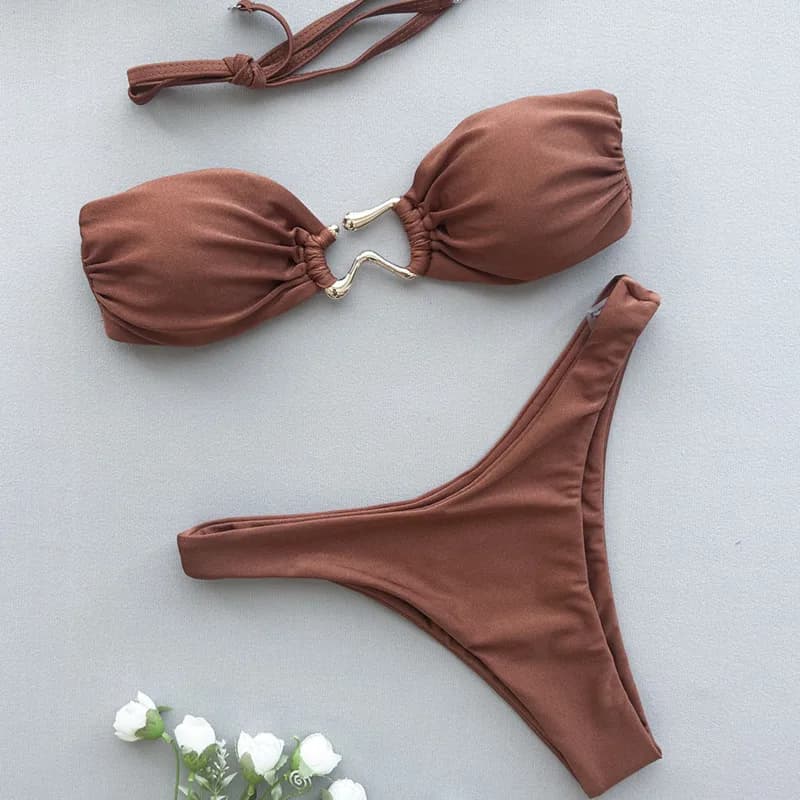 Dámský set bikin push-up - dvoudílné plavky v brazilském stylu na pláž a k bazénu