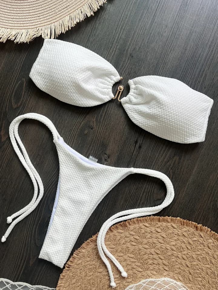 Dámský push-up bikinový set - brazilský střih, dvoudílné plavky, plážové oblečení