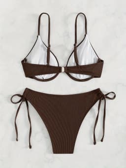 Sexy bikiny s kosticemi, push-up, set - vyztužené bandeau plavky, dámské letní plážové oblečení 2025 - náhled 3