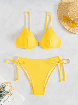 Sexy bikiny s kosticemi, push-up, set - vyztužené bandeau plavky, dámské letní plážové oblečení 2025 - náhled 7