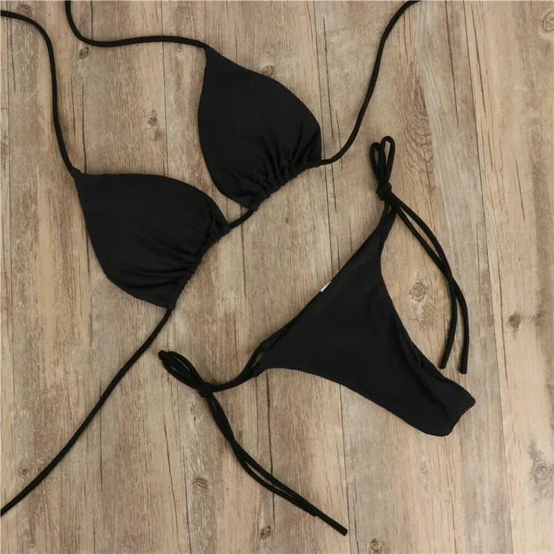Dámský vyztužený push-up bikinový set - dvoudílný letní plavky plážové sexy plavky