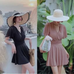 Dámské jednodílné plavky se sukní - push-up vyztužené monokini s volánky - náhled 4