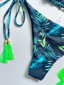 Sexy tisk bandáž bikiny set dvoudílný trojúhelníkový halter plavky brazilské plavky pro ženy - náhled 7