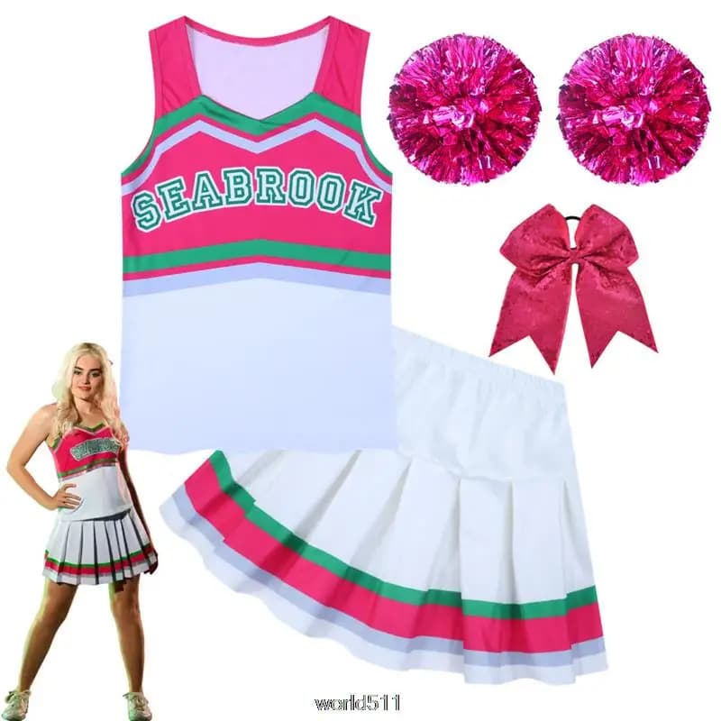 Dětský kostým roztleskávačky na dospívající dívky, vesta, sukně, halloween, školní muzikál, jevištní kostým