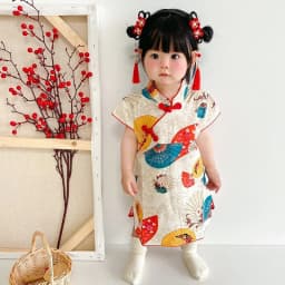 Dívčí čínské šaty Cheongsam v tradičním stylu, párty, princeznovské oblečení pro děti, narozeninové oblečení - náhled 3