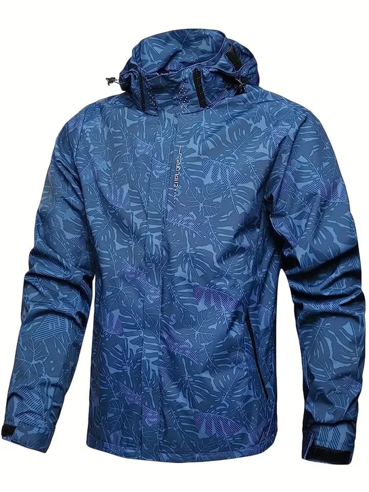 Pánská nepromokavá větrovka s kapucí, zipem na zip, venkovní turistický kabát, plus velikost, podzim