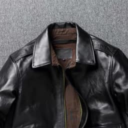 Pánská kožená bomber bunda, zkrácená, motocyklová, vojenský styl, volný střih, kabát z přírodní koňské kůže - náhled 6