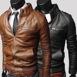 Pánská kožená motocyklová bunda slim fit - prémiový motorkářský svrchní kabát z umělé kůže - náhled 5