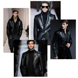 Pánská kožená motocyklová bunda Slim Fit se stojacím límcem, ležérní jarní podzimní kabát v gotickém stylu - náhled 3