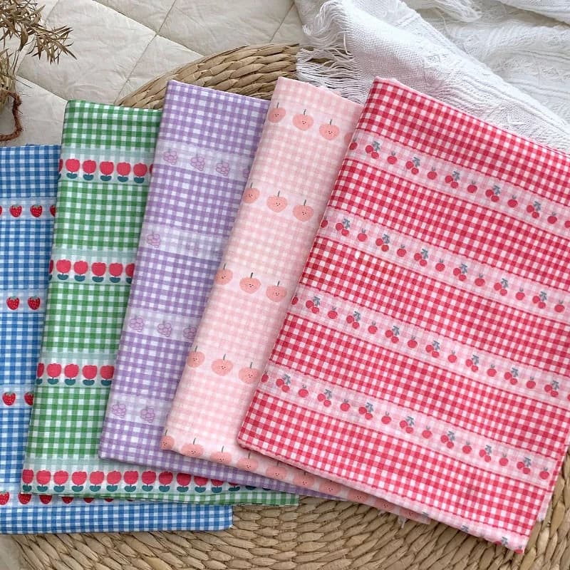 Bavlněná látka, digitální tisk, ovocný vzor, 145x50cm, DIY dětské šaty, oděvní materiál, letní