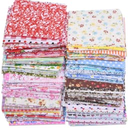 Bavlněné čtverce na prošívání - květinový vzor, patchwork, šicí materiál, sada pro kutily - náhled 2