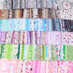 Bavlněné čtverce na prošívání - květinový vzor, patchwork, šicí materiál, sada pro kutily - náhled 3
