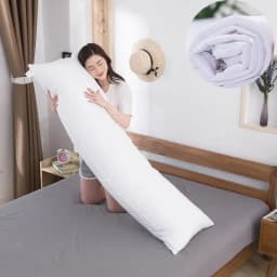 Bílý povlak na polštář 50x150cm 50x160cm polyesterový prodyšný povlak na polštář pro páry - náhled 2