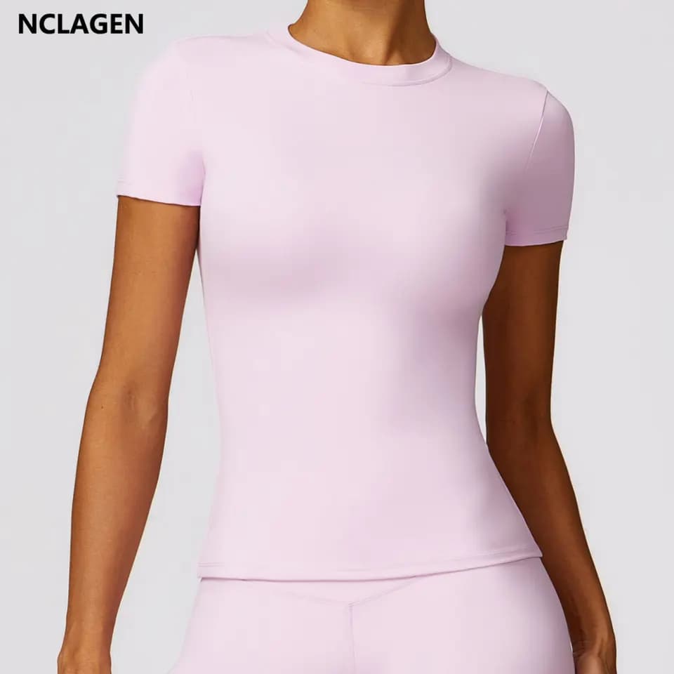 Dámské prodyšné běžecké tričko - krátký rukáv, tělocvična, jóga, fitness, aktivní oblečení