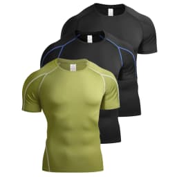 Pánské kompresní běžecké tričko - Atletické, tělocvična, fitness, sportovní, rychleschnoucí, tréninkové, top - náhled 2
