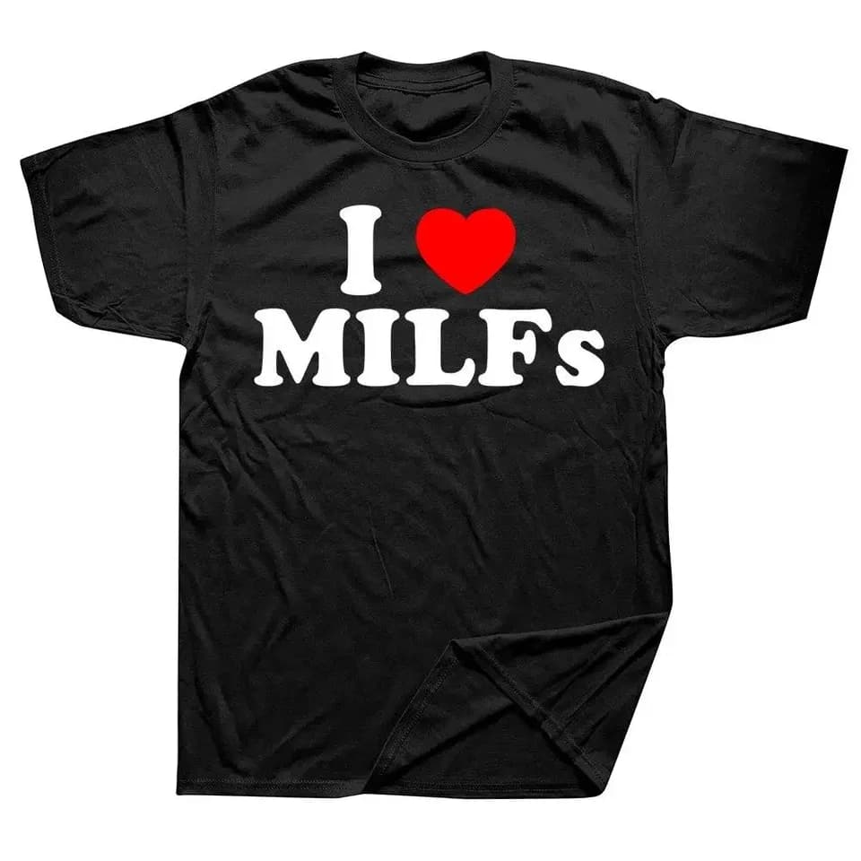 Vtipné tričko s potiskem MILF srdce pro muže, krátký rukáv, letní streetwear, dárek k narozeninám