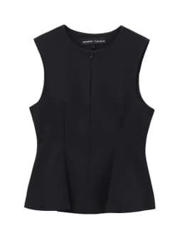 Dámské tílko bez rukávů, vintage o-krk, skládaná vesta, ležérní letní slim fit na zip - náhled 6