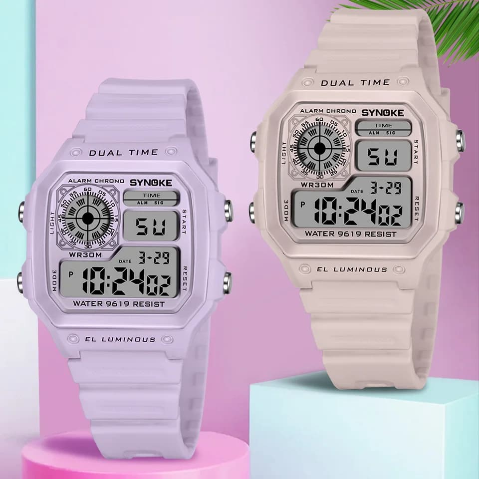 Digitální sportovní hodinky pro ženy, vodotěsné, světelné multifunkční chronografické náramkové hodinky, venkovní