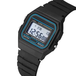 Pánské digitální hodinky s LED diodami - čtvercový ciferník, sportovní elektronické hodinky se silikonovým páskem, ležérní - náhled 2