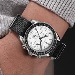 Pánské luxusní quartzové chronografické hodinky se safírovým sklem, plátěným řemínkem, závodní sportovní hodinky - náhled 5