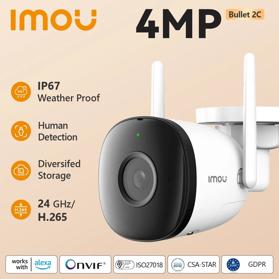 2MP 4MP WiFi bezpečnostní kamera venkovní odolná proti povětrnostním vlivům detekce osob s umělou inteligencí a automatickým sledováním IP kamera