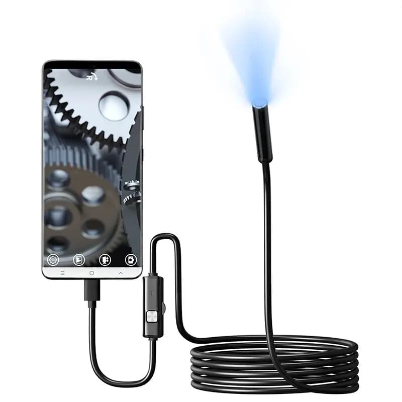 USB endoskop s kamerou 7 mm vodotěsný IP67 flexibilní inspekční boroskop 6 LED diod pro telefon s Androidem a PC