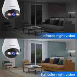Bezpečnostní kamera s žárovkou E27, 3MP WiFi, bezdrátová, noční vidění, obousměrný zvuk, chytrý domácí dohled - náhled 6