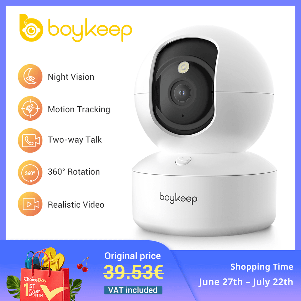 3MP WiFi bezpečnostní kamera, vnitřní chůvička, automatické sledování, 24/7 video dohled, chytrá domácnost