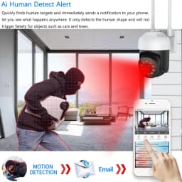 5MP WiFi bezpečnostní kamera venkovní PTZ automatické sledování barevná noční vidění bezdrátová CCTV kamera - náhled 5