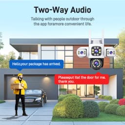 6K 12MP venkovní WiFi bezpečnostní kamera s trojitým objektivem, PTZ 360° vodotěsná CCTV kamera - náhled 6