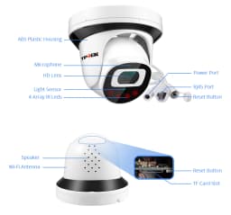 4MP WiFi bezpečnostní kamera vnitřní bezdrátová 1080P obousměrný audio dohled domácí monitor - náhled 6