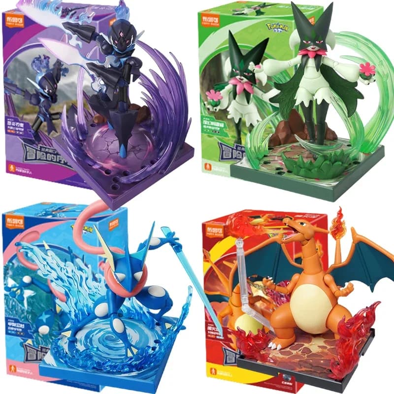 Sada stavebních kostek Pokémon - Akční figurky Ceruledge Charizard Greninja se speciálními efekty