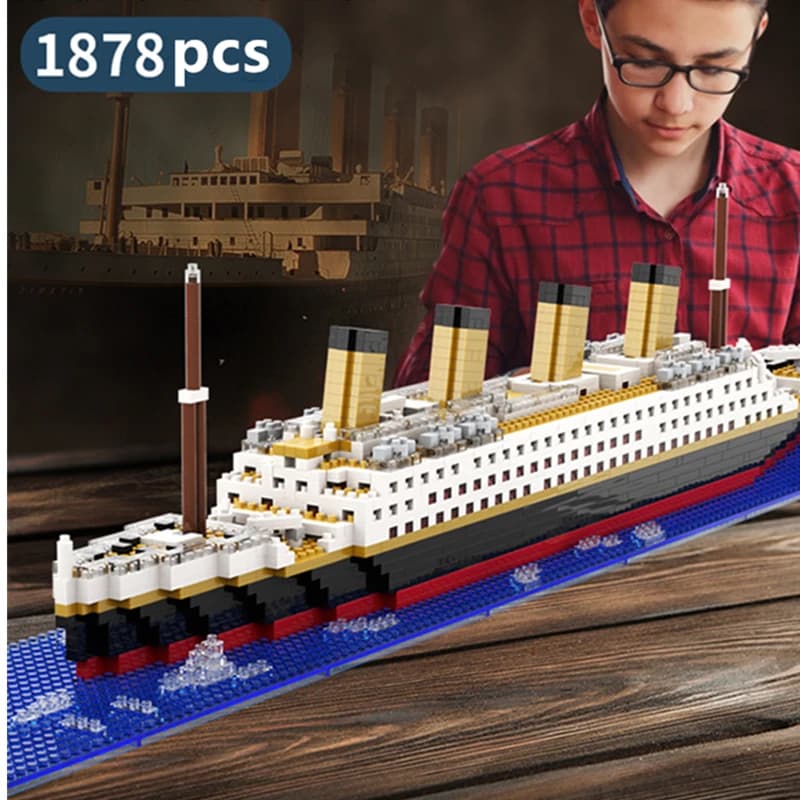 Stavební kostky Titanic - sada - 3D puzzle modelů pro děti - vzdělávací stolní hračka